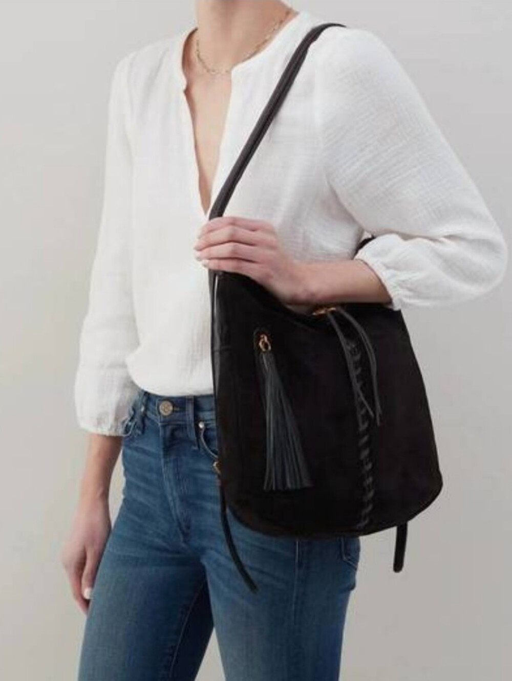 HOBO Merrin Suede and Leather Convertible Backpack Bag